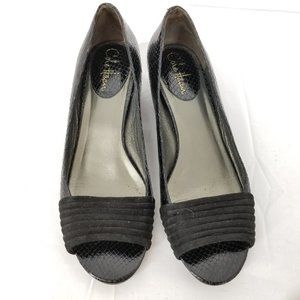 Cole Haan Nike Air Reptile Black Leather Pumps